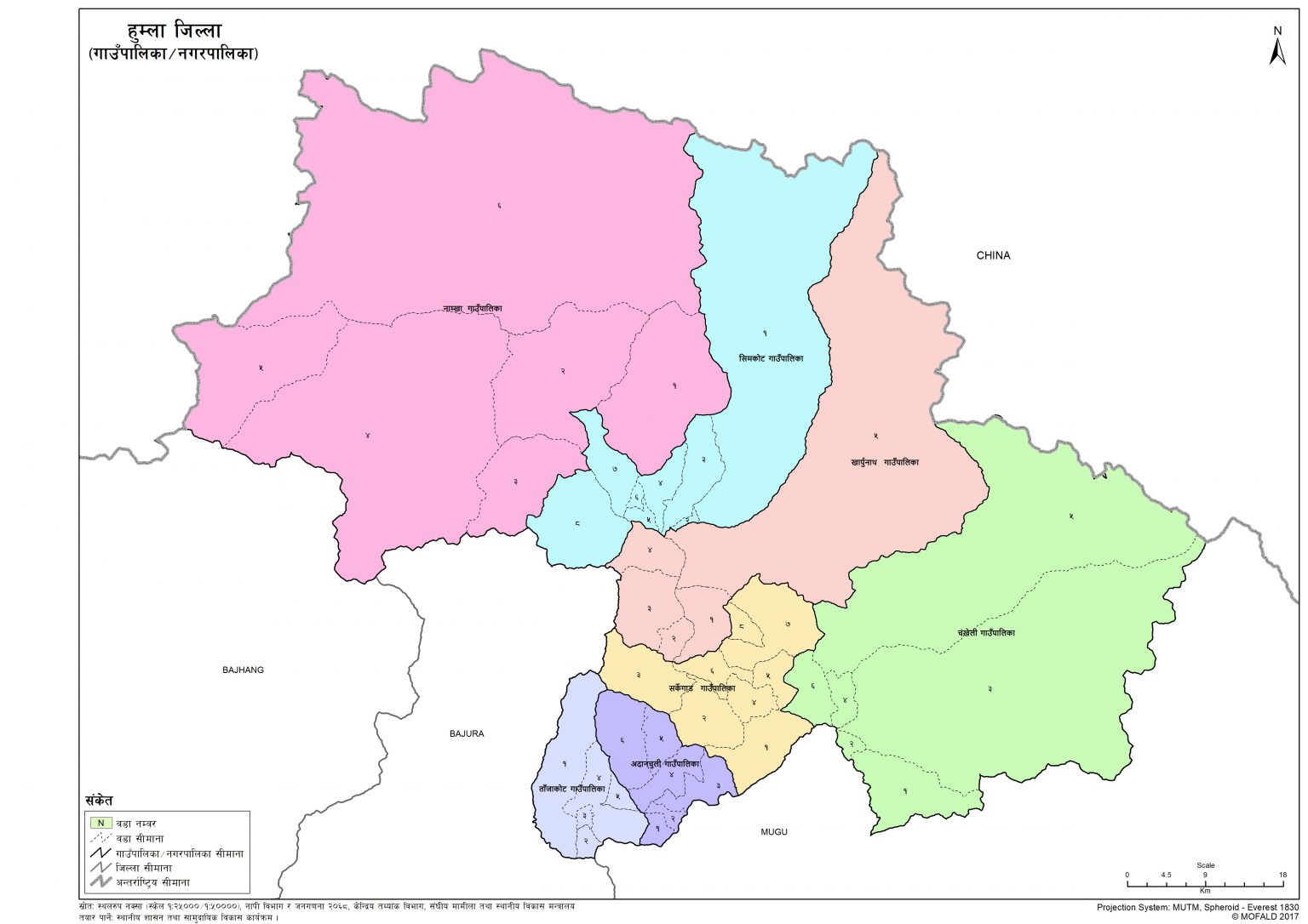 Map Of Humla District Of Nepal Nepal Archives