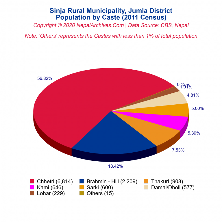 Population by Castes Chart of Sinja Rural Municipality