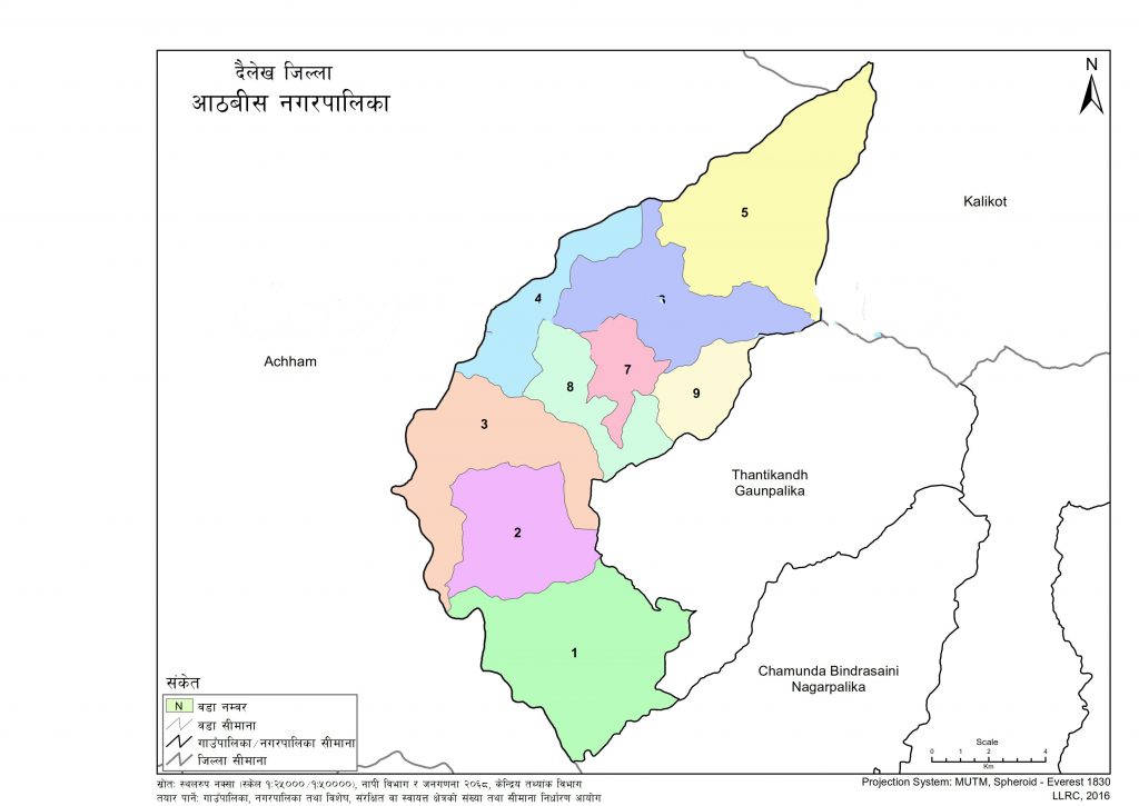 Map of Aathabis Municipality, Dailekh, Nepal – Nepal Archives