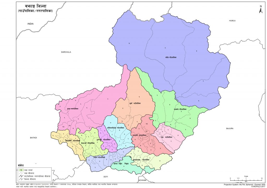 Map of Bajhang District of Nepal – Nepal Archives