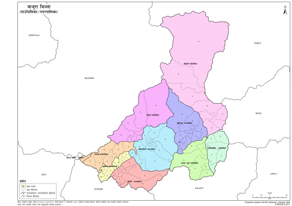 Map of Bajura District of Nepal – Nepal Archives