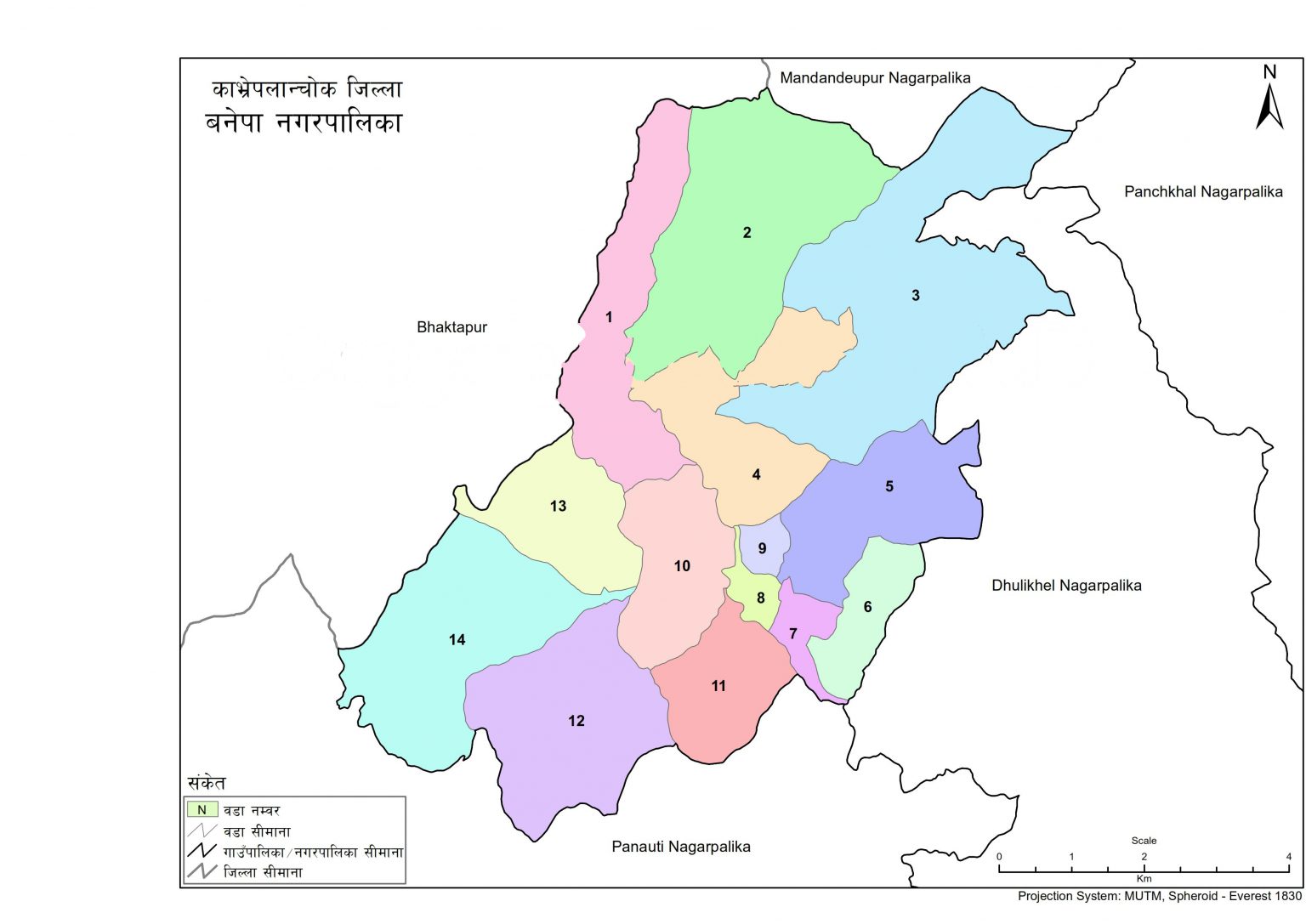 Map of Banepa Municipality, Kavrepalanchok, Nepal – Nepal Archives