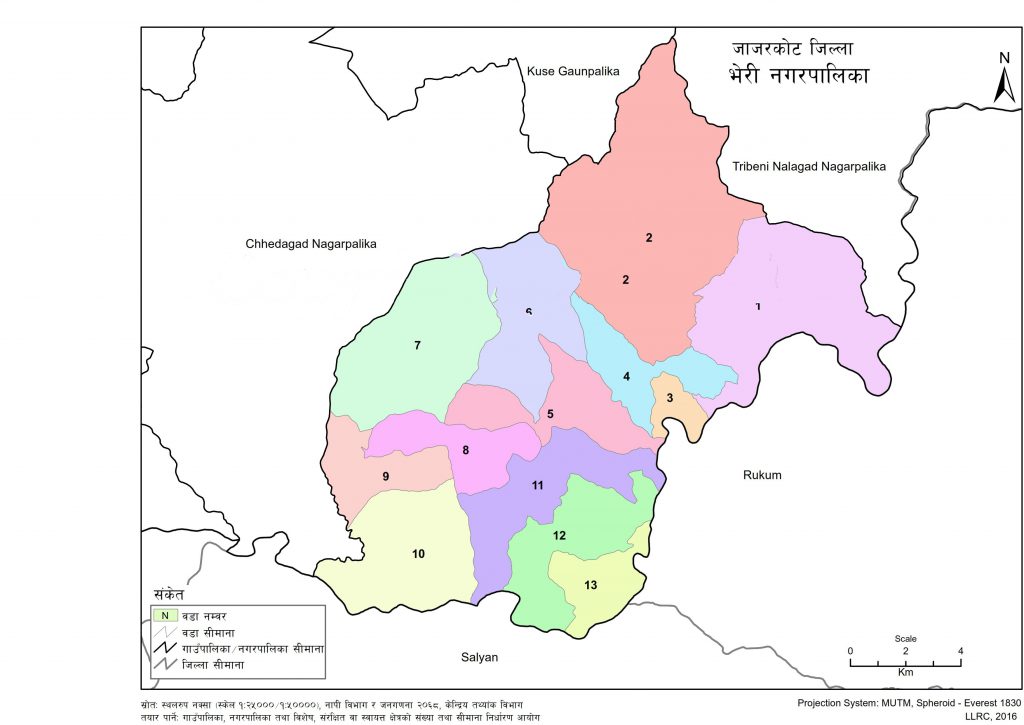 Map of Bheri Municipality, Jajarkot, Nepal – Nepal Archives