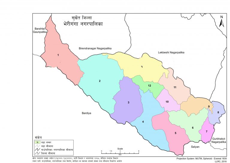 Map of Bheriganga Municipality, Surkhet, Nepal – Nepal Archives