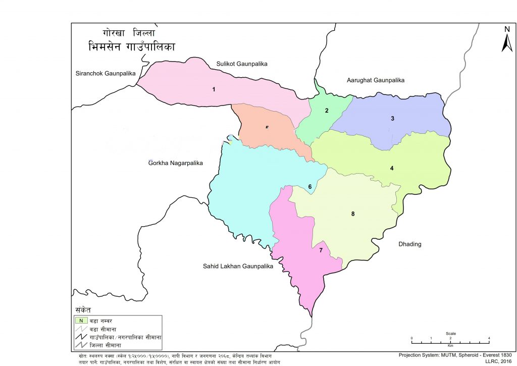 Map of Bhimsen Rural Municipality, Gorkha, Nepal – Nepal Archives