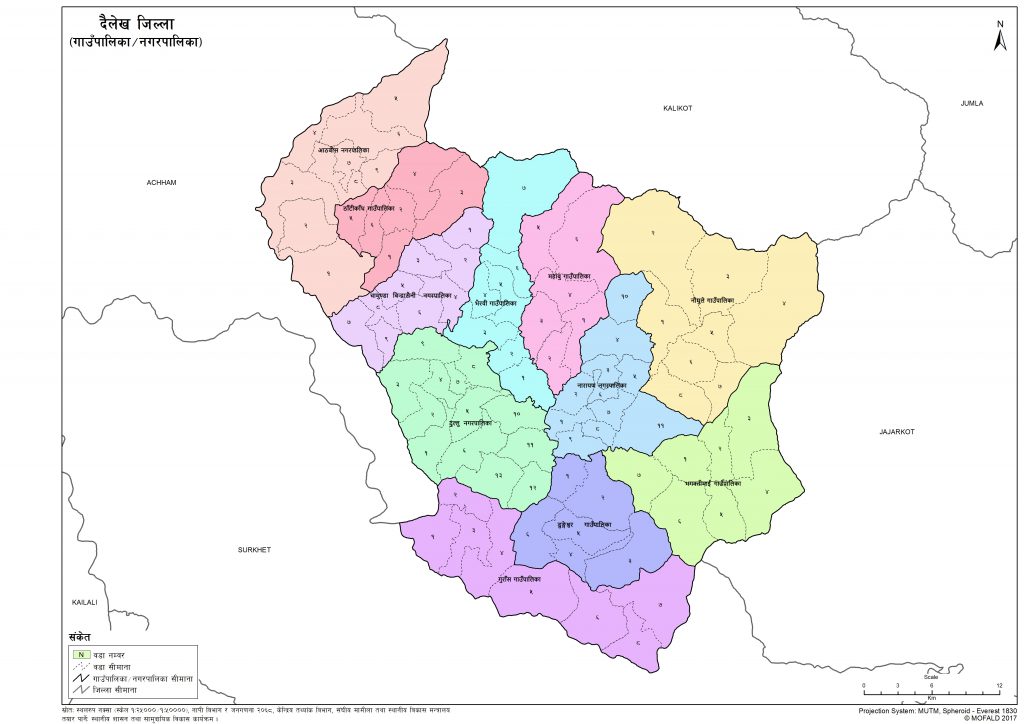 Map of Dailekh District of Nepal – Nepal Archives