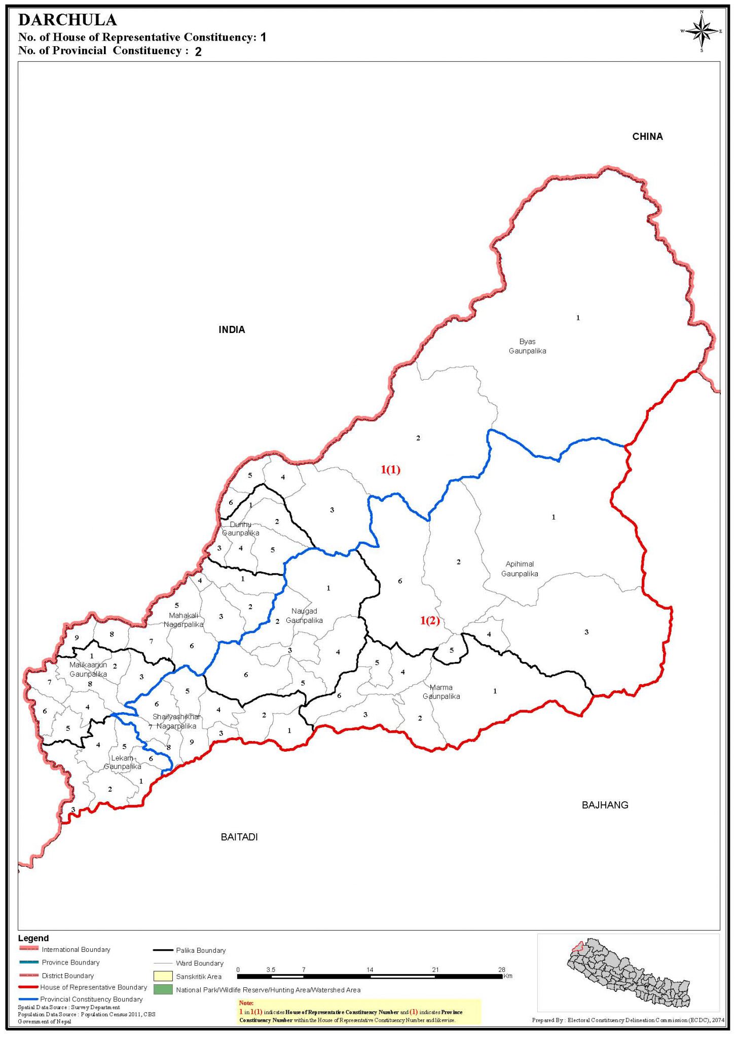 Constituency Map of Darchula District of Nepal – Nepal Archives