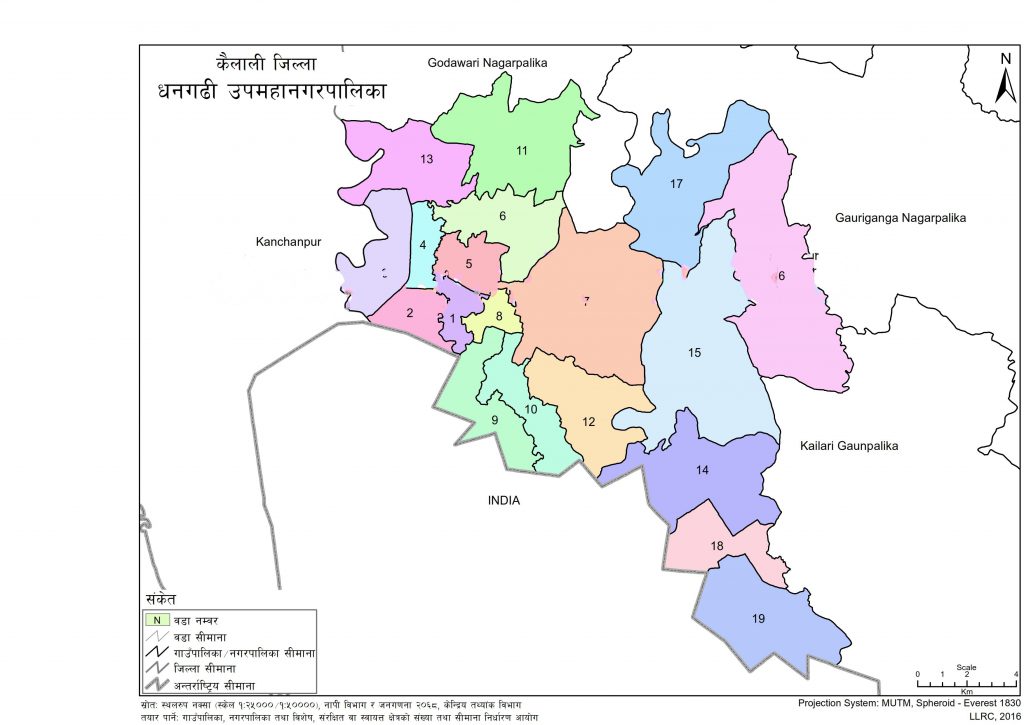 Map of Dhangadhi Sub-Metropolitan City, Kailali, Nepal – Nepal Archives