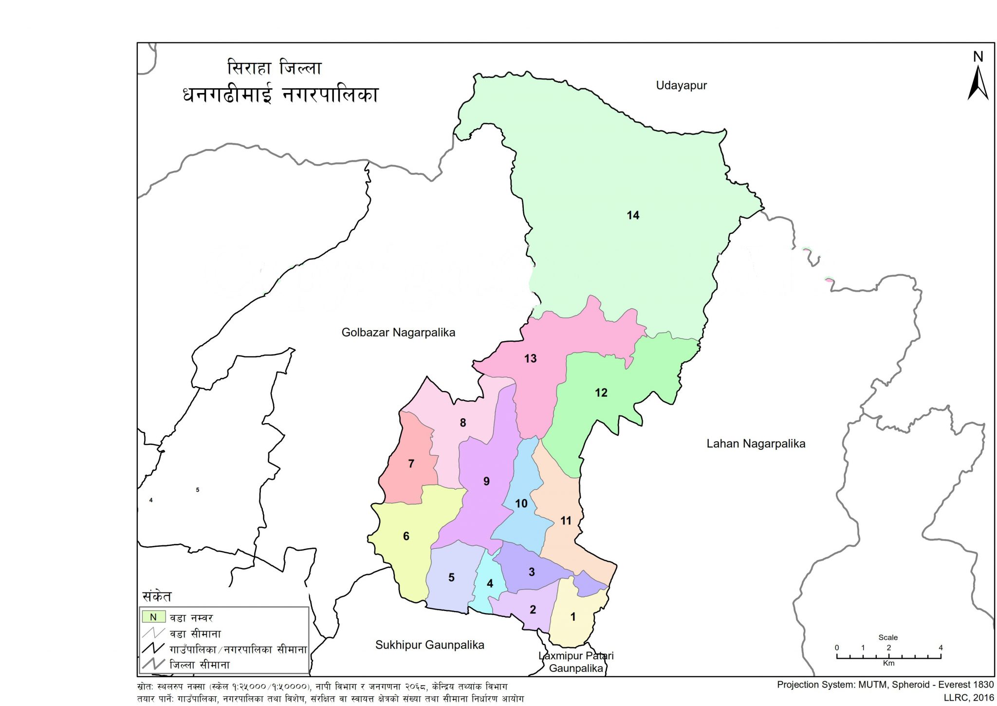 Map of Dhangadhimai Municipality, Siraha, Nepal – Nepal Archives