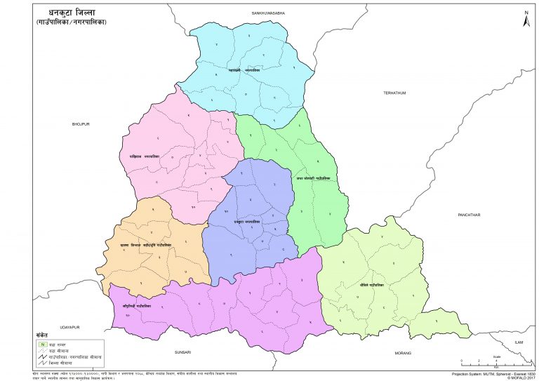 Map of Dhankuta District of Nepal – Nepal Archives