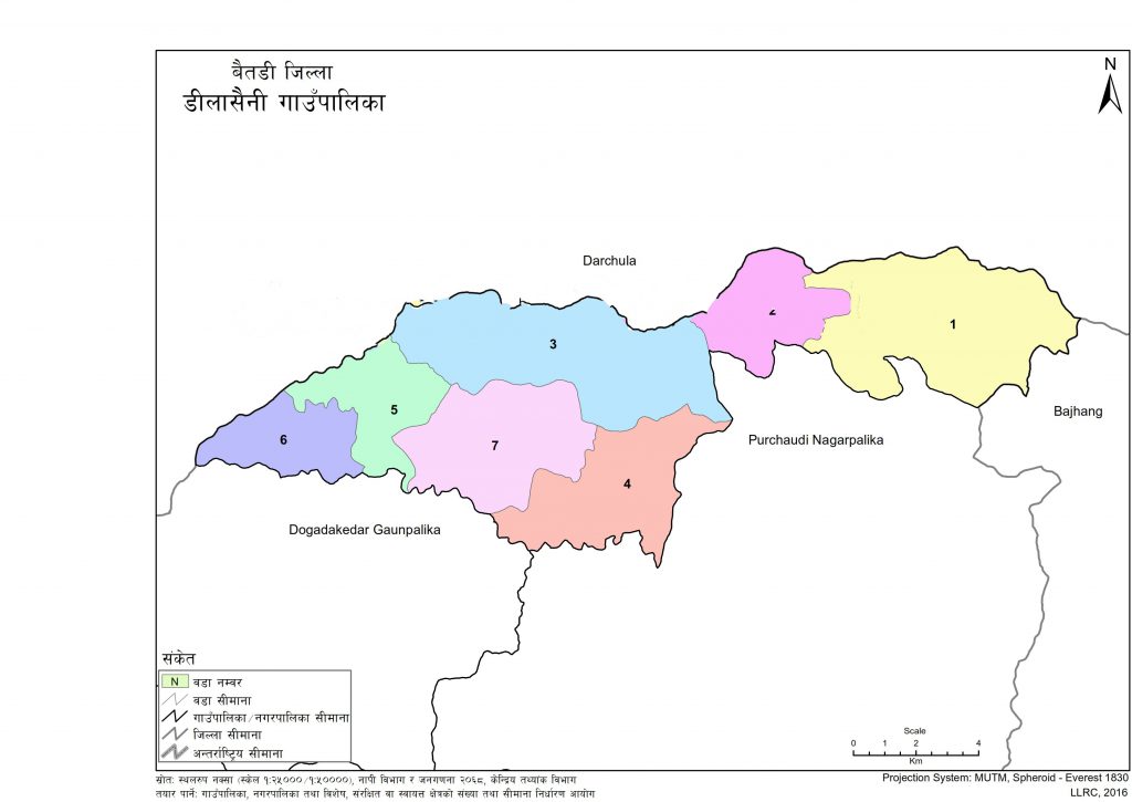 Map of Dilasaini Rural Municipality, Baitadi, Nepal – Nepal Archives