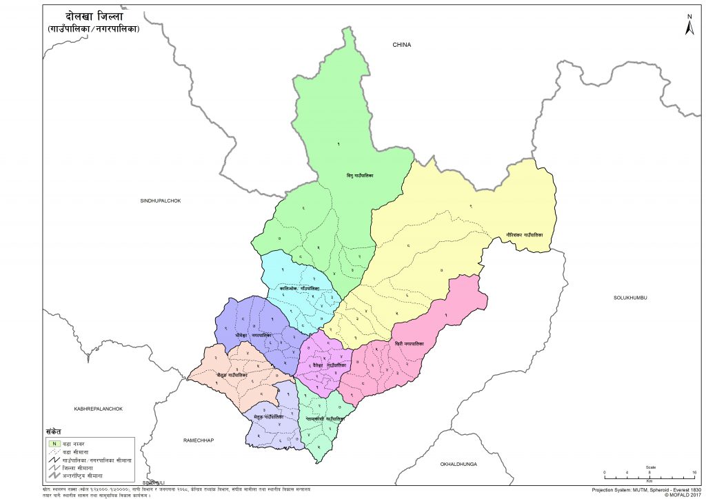 Map of Dolakha District of Nepal – Nepal Archives