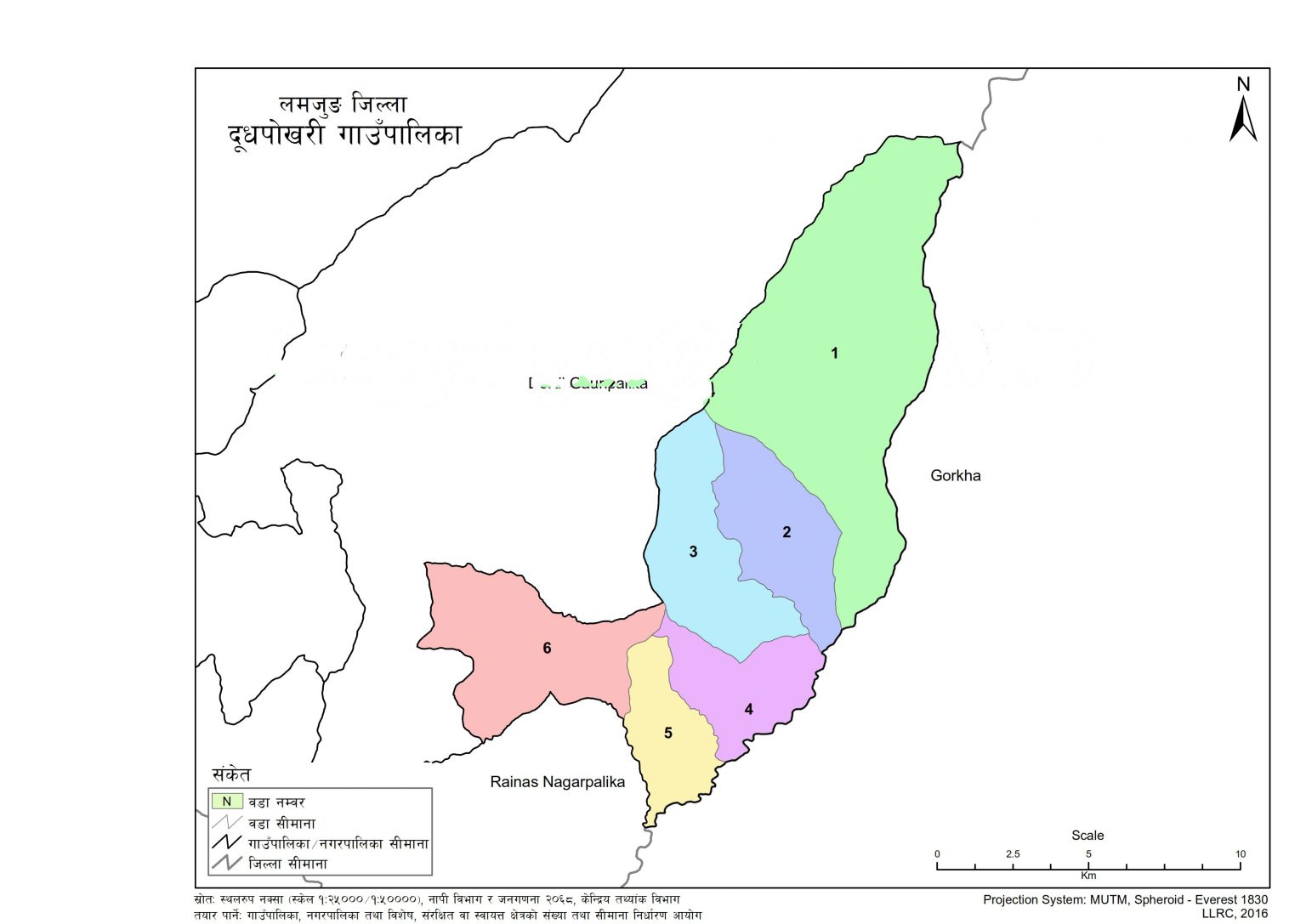 Map of Dudhpokhari Rural Municipality, Lamjung, Nepal – Nepal Archives