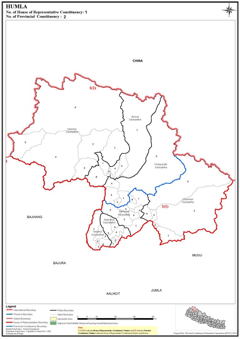 Constituency Map of Humla District of Nepal – Nepal Archives