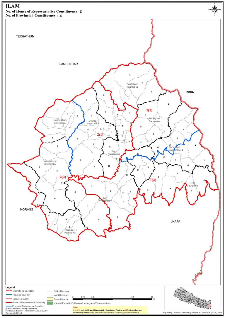 Constituency Map of Ilam District of Nepal – Nepal Archives