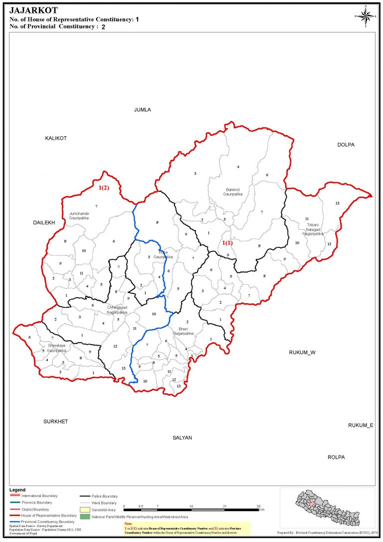 Constituency Map of Jajarkot District of Nepal – Nepal Archives