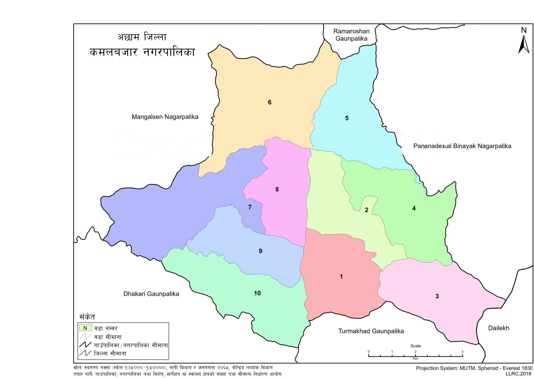 Map of Kamalbazar Municipality, Achham, Nepal – Nepal Archives