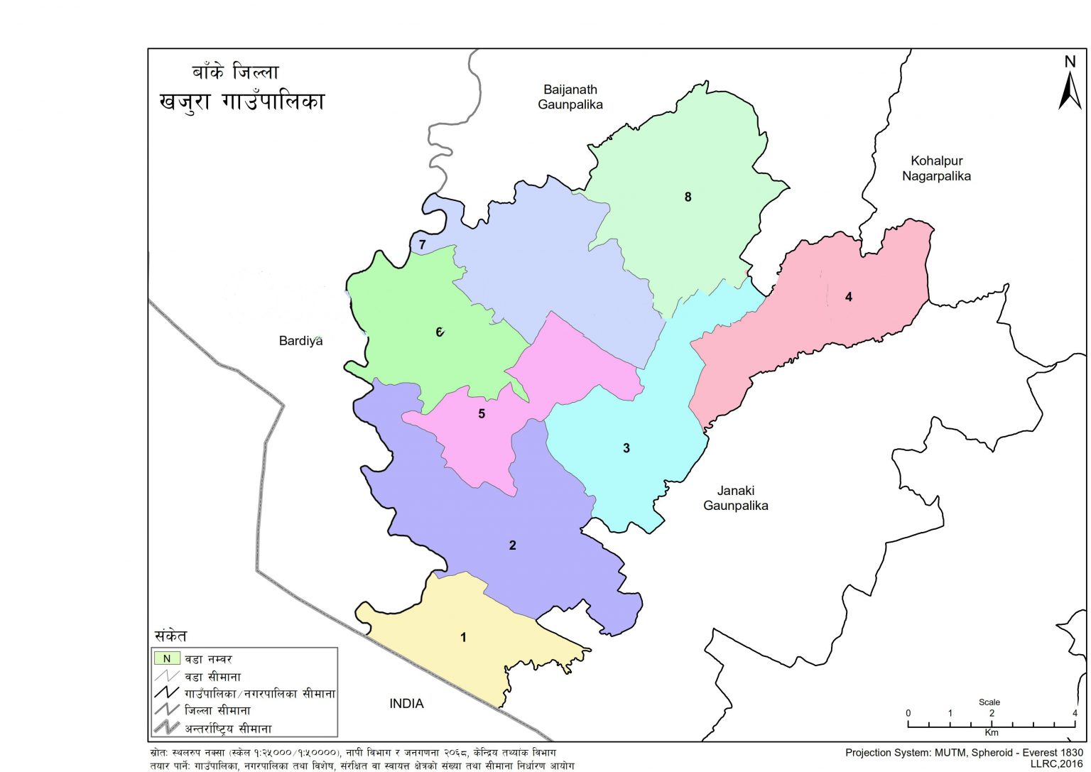 Map of Khajura Rural Municipality, Banke, Nepal – Nepal Archives