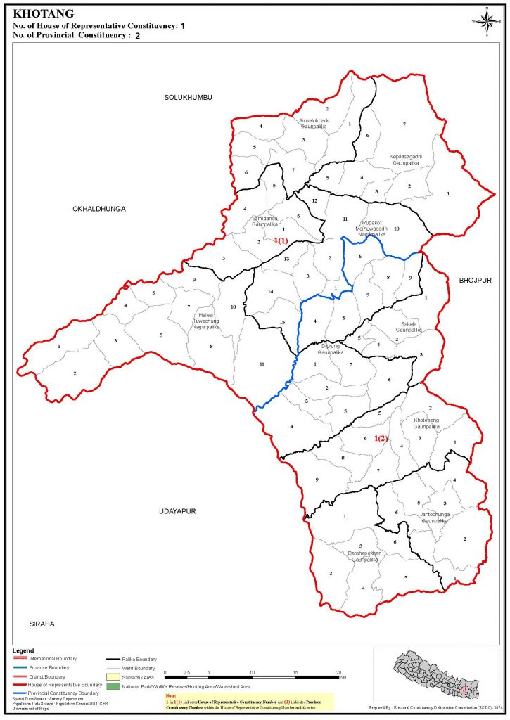 Constituency Map of Khotang District of Nepal – Nepal Archives