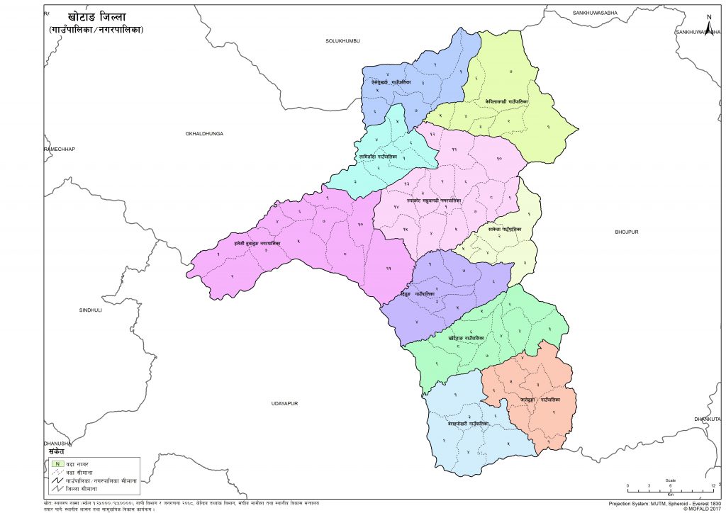 Map of Khotang District of Nepal – Nepal Archives