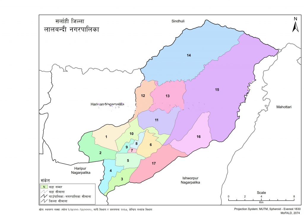 Map of Lalbandi Municipality, Sarlahi, Nepal – Nepal Archives