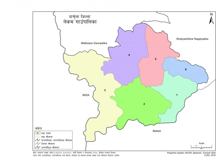 Map of Lekam Rural Municipality, Darchula, Nepal – Nepal Archives