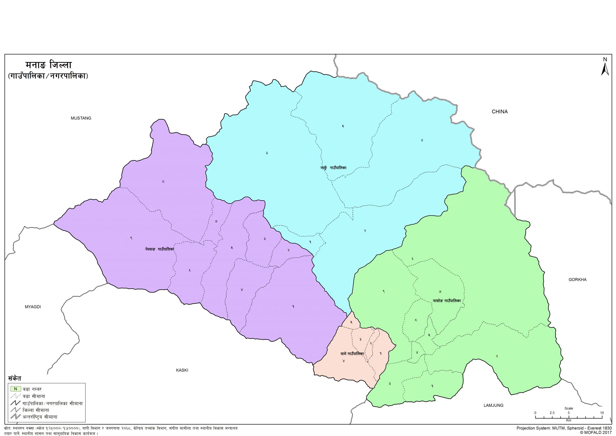 Map of Manang District of Nepal – Nepal Archives