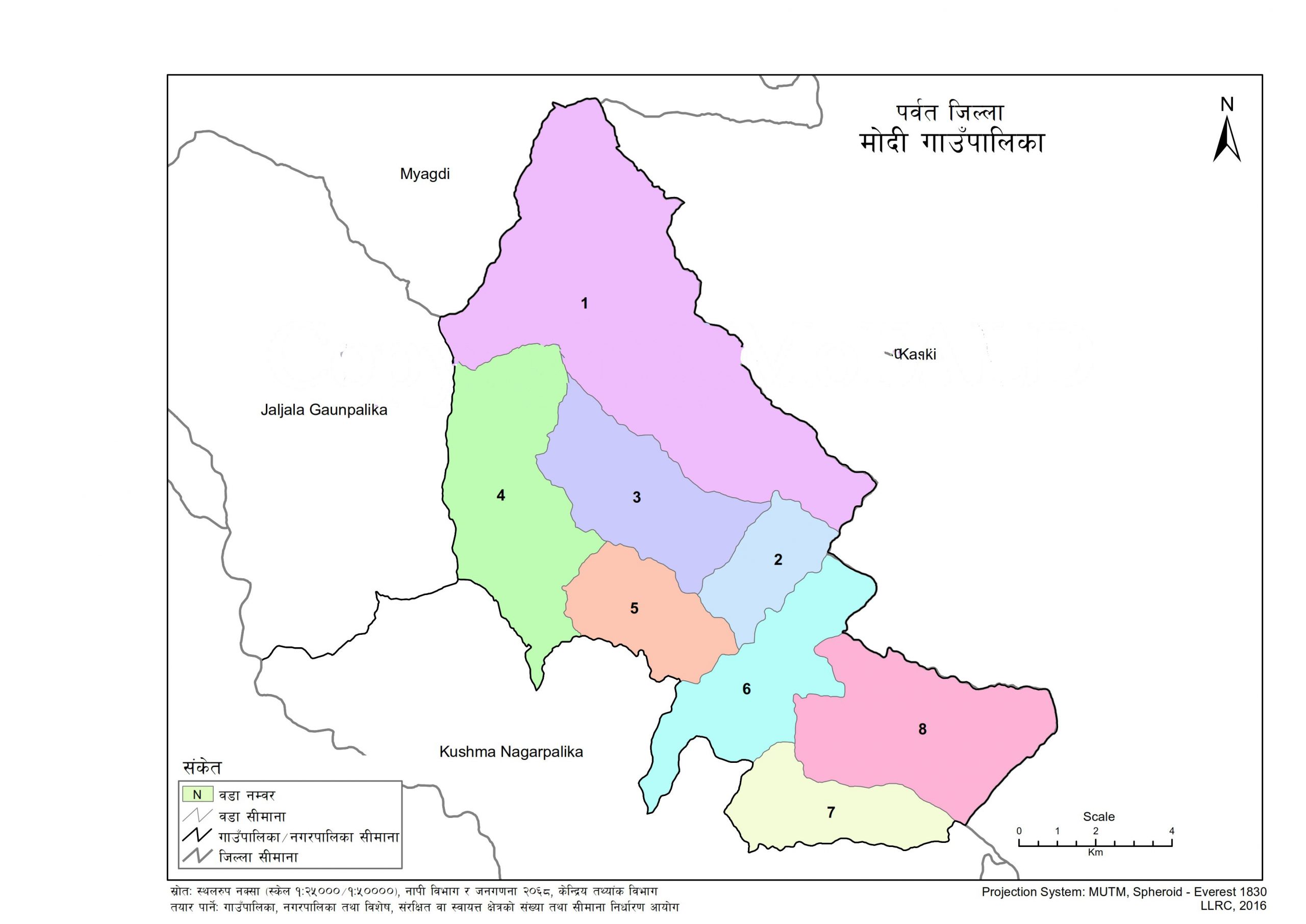 Map Of Modi Rural Municipality Parbat Nepal Nepal Archives