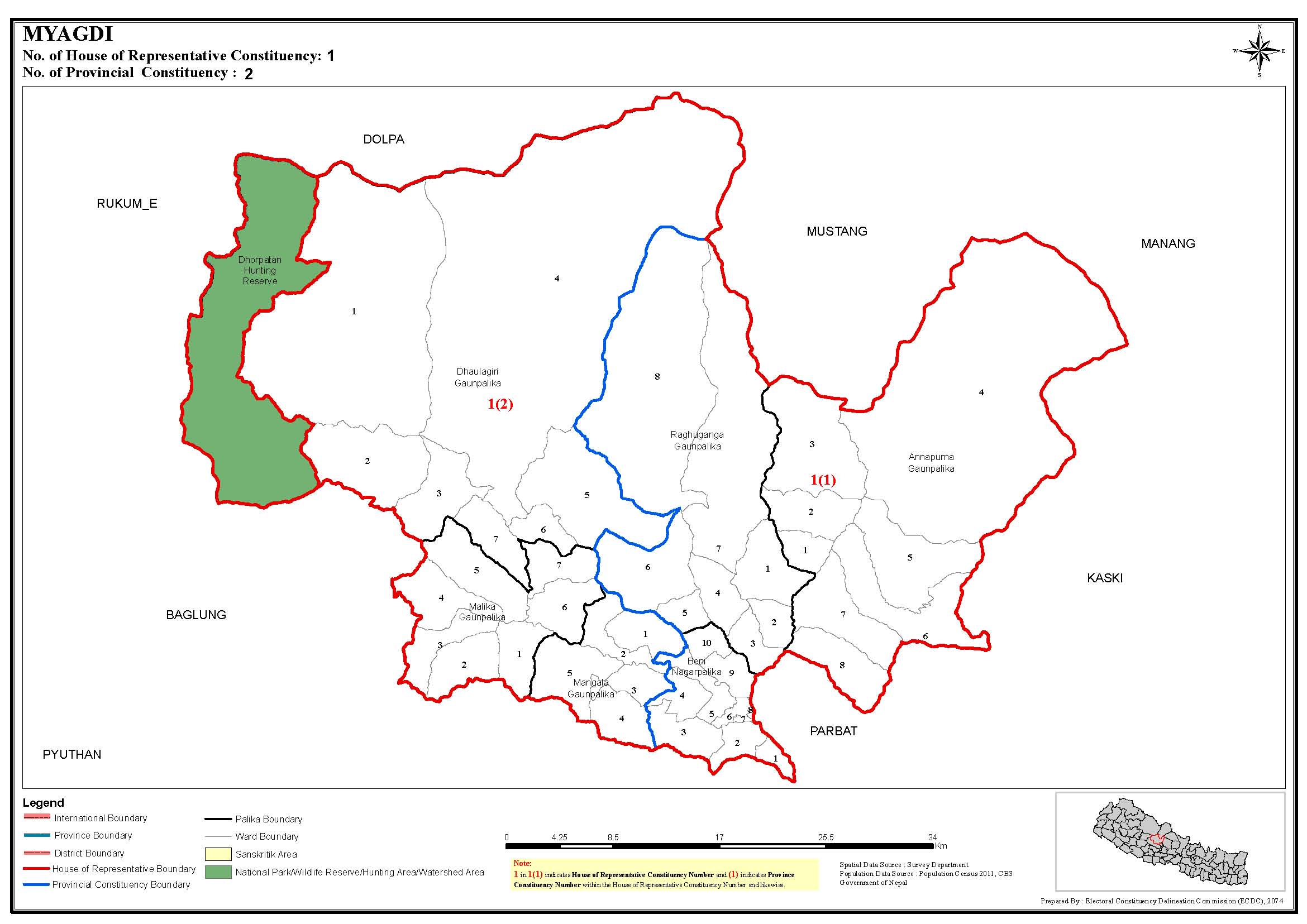 Constituency Map Of Myagdi District Of Nepal Nepal Archives