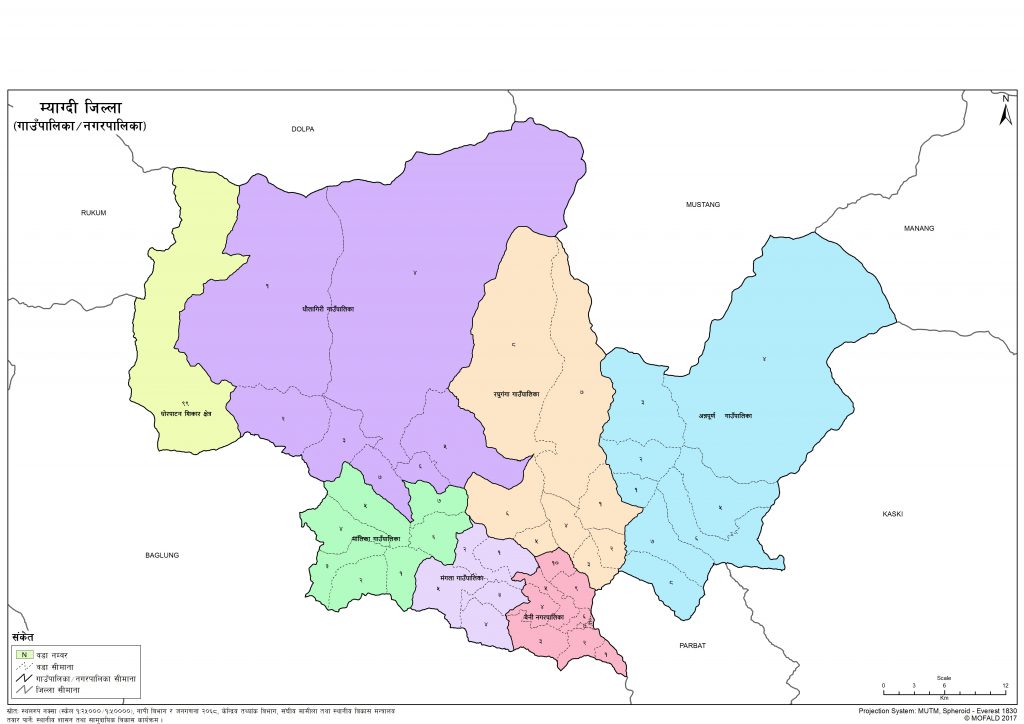 Map of Myagdi District of Nepal – Nepal Archives