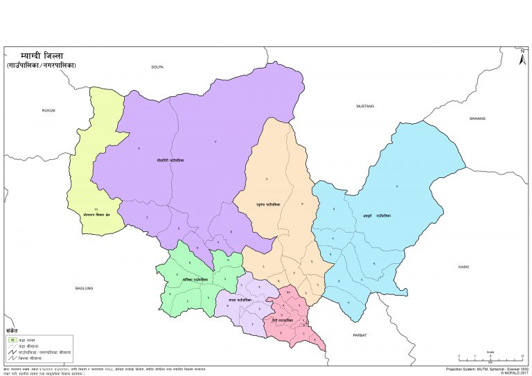 Map of Myagdi District of Nepal – Nepal Archives