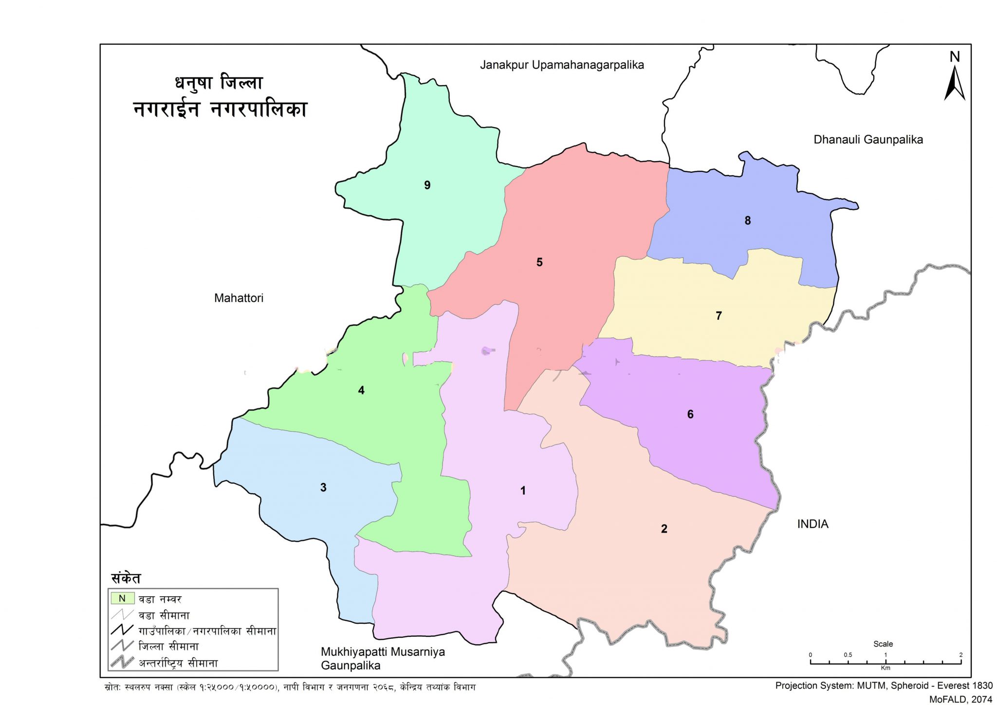 Map of Nagrain Municipality, Dhanusa, Nepal – Nepal Archives