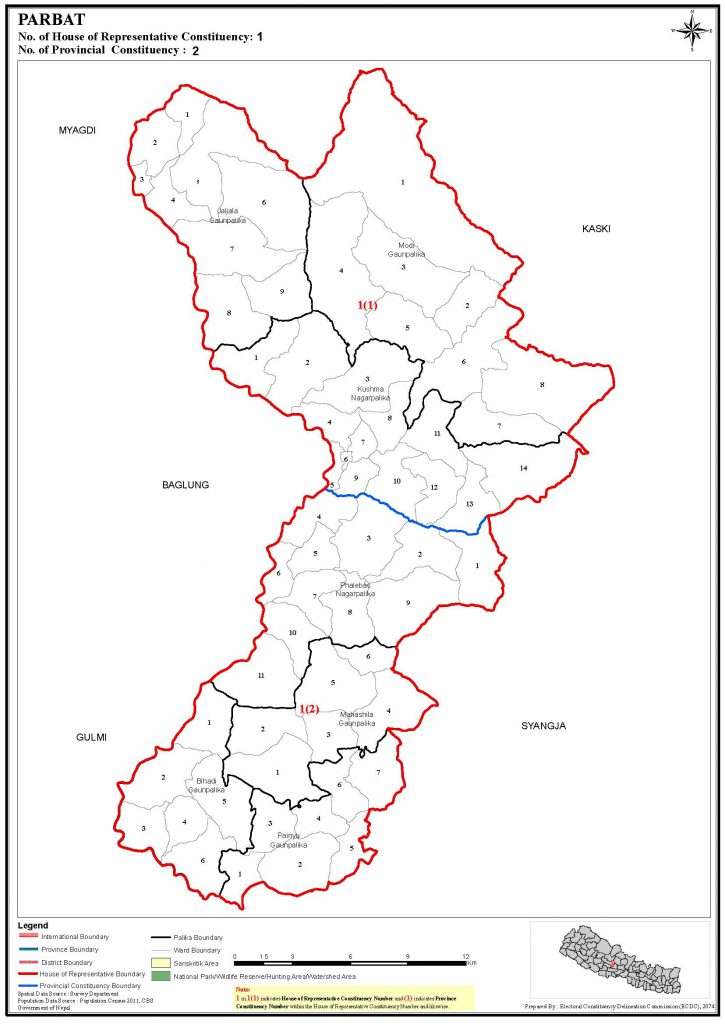 Constituency Map of Parbat District of Nepal – Nepal Archives