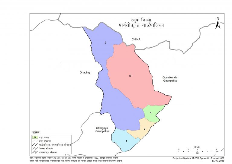 Map of Parbatikunda Rural Municipality, Rasuwa, Nepal – Nepal Archives