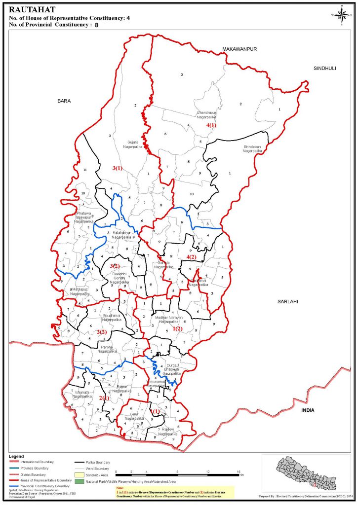 Constituency Map of Rautahat District of Nepal – Nepal Archives