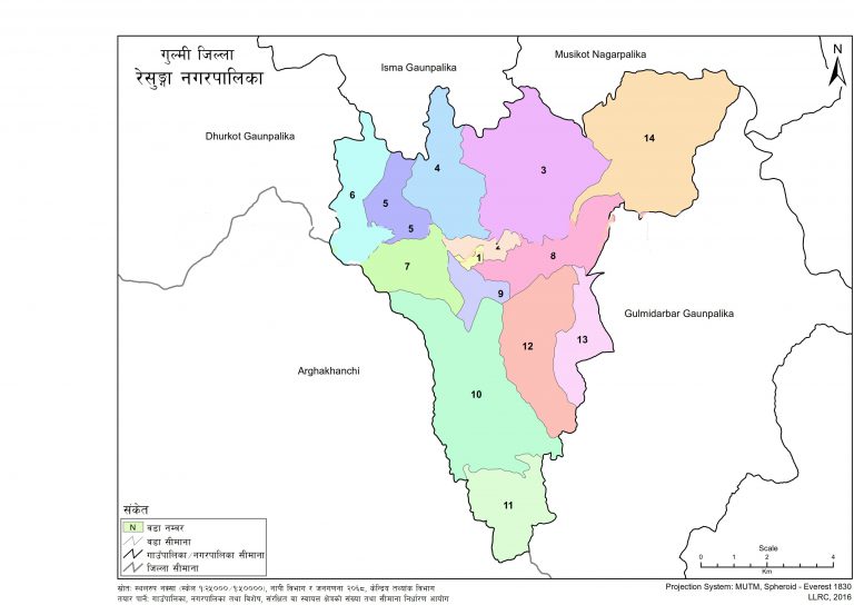 Map of Resunga Municipality, Gulmi, Nepal – Nepal Archives