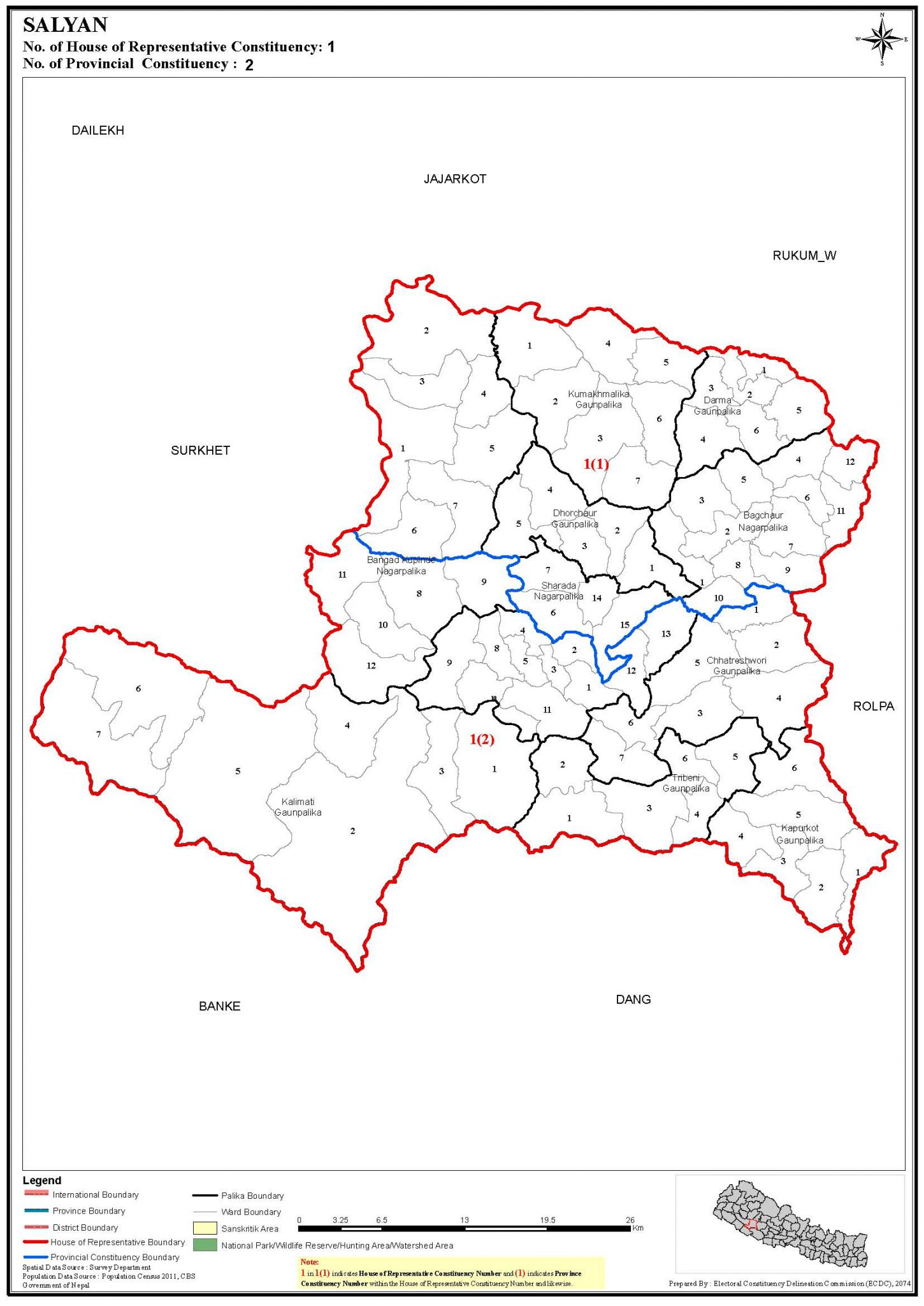 Constituency Map of Salyan District of Nepal – Nepal Archives