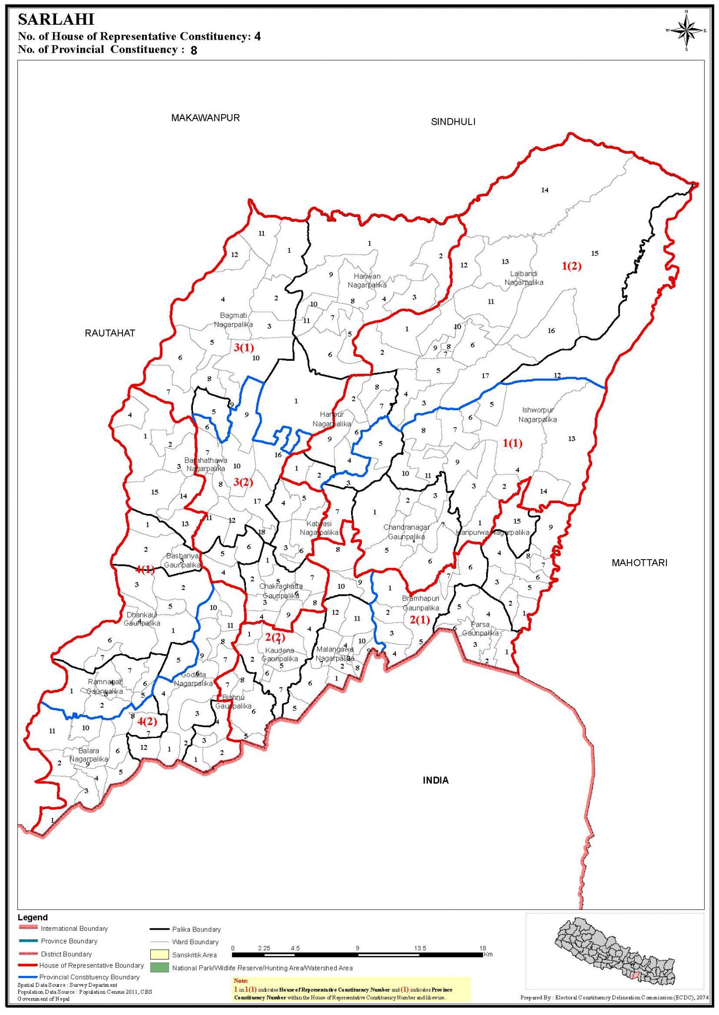 Constituency Map of Sarlahi District of Nepal – Nepal Archives