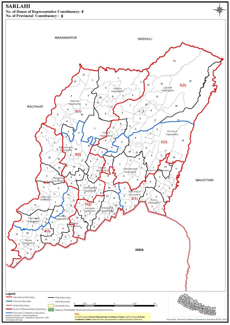 Constituency Map of Sarlahi District of Nepal – Nepal Archives