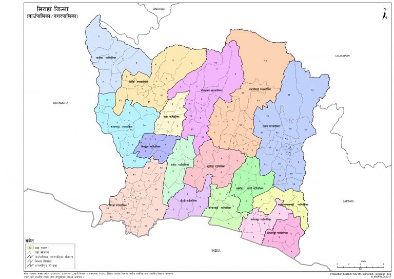 Map of Siraha District of Nepal – Nepal Archives