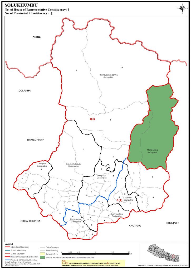 Constituency Map of Solukhumbu District of Nepal – Nepal Archives