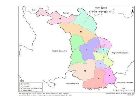 Map of Tansen Municipality, Palpa, Nepal – Nepal Archives