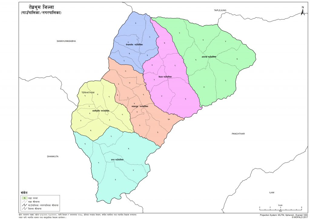 Map of Terhathum District of Nepal – Nepal Archives