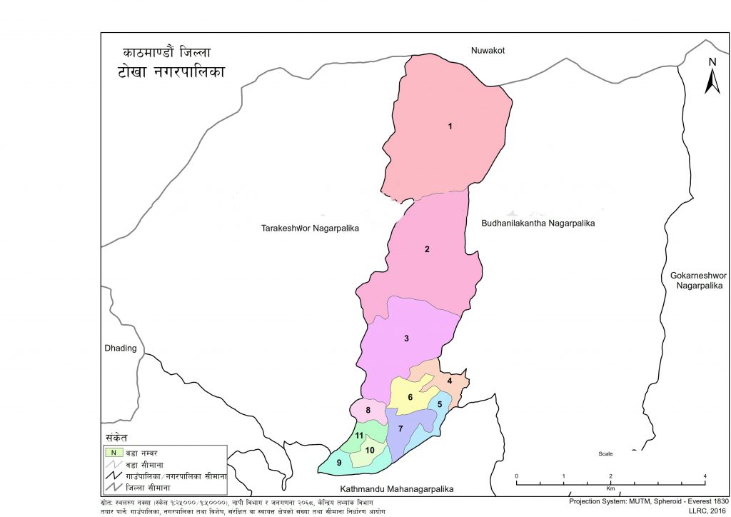 Map of Tokha Municipality, Kathmandu, Nepal – Nepal Archives