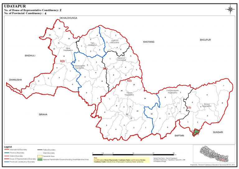 Constituency Map of Udayapur District of Nepal – Nepal Archives