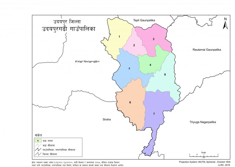 Map of Udayapurgadhi Rural Municipality, Udayapur, Nepal – Nepal Archives