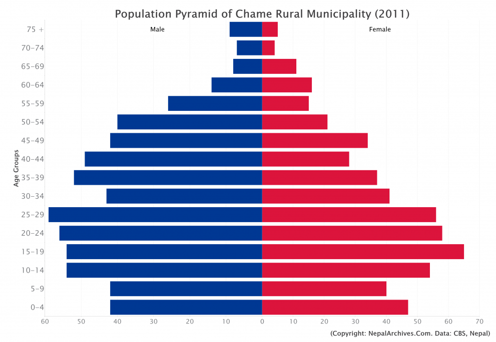 Population Pyramid of Chame Rural Municipality, Manang District (2011 ...