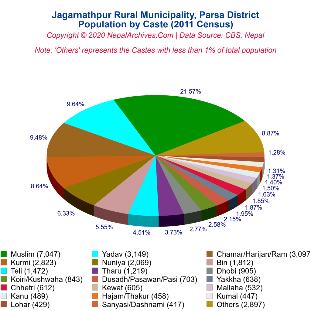 Caste-Based Population Pie Chart of Jagarnathpur Rural Municipality ...