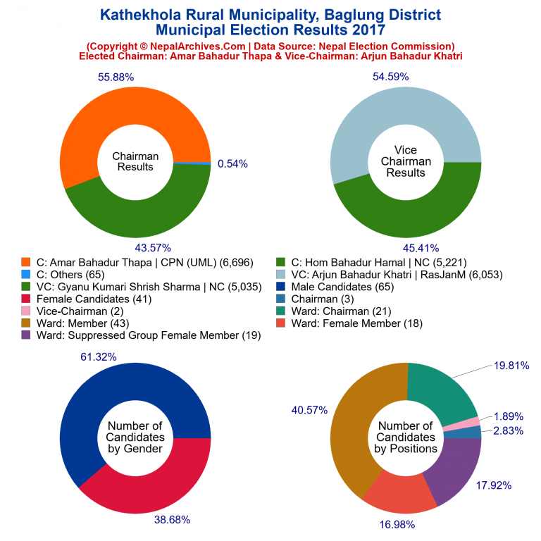 2017 local body election results piechart of Kathekhola Rural Municipality