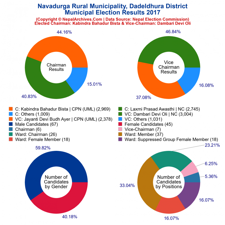 2017 local body election results piechart of Navadurga Rural Municipality